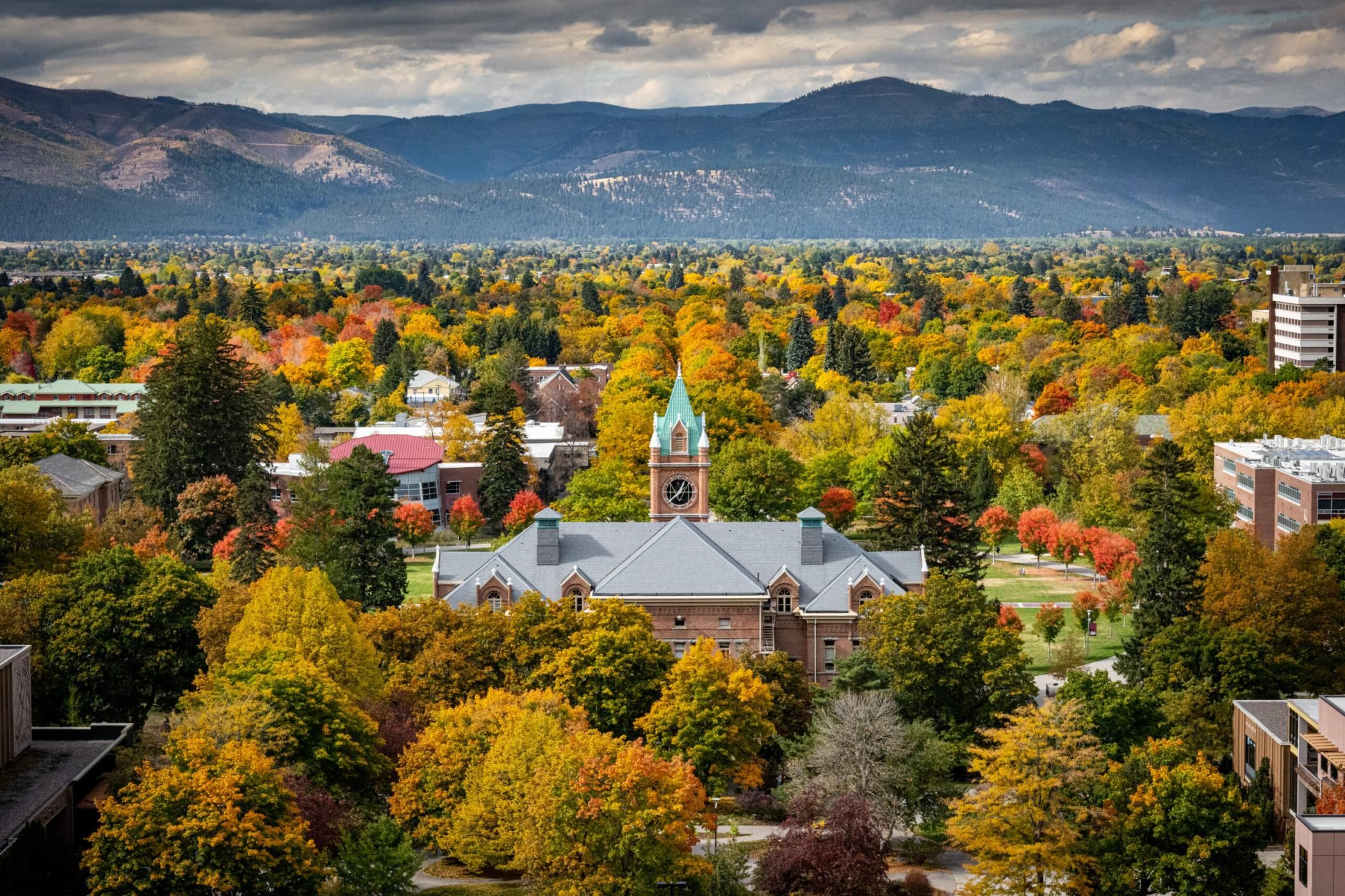 A view of UM bell tower from Mount Sentinel in Missoula, Montana
